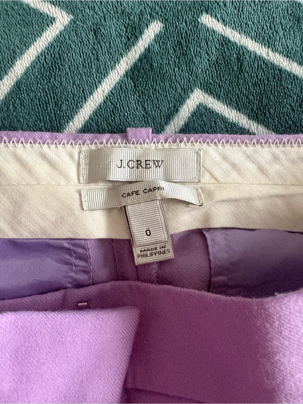 J. Crew Lilac Cafe Capri Pants